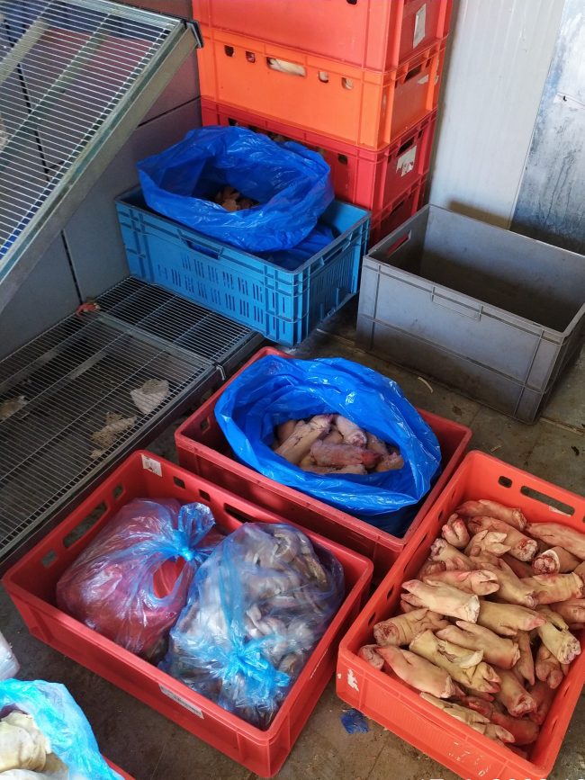 Skladované živočišné produkty