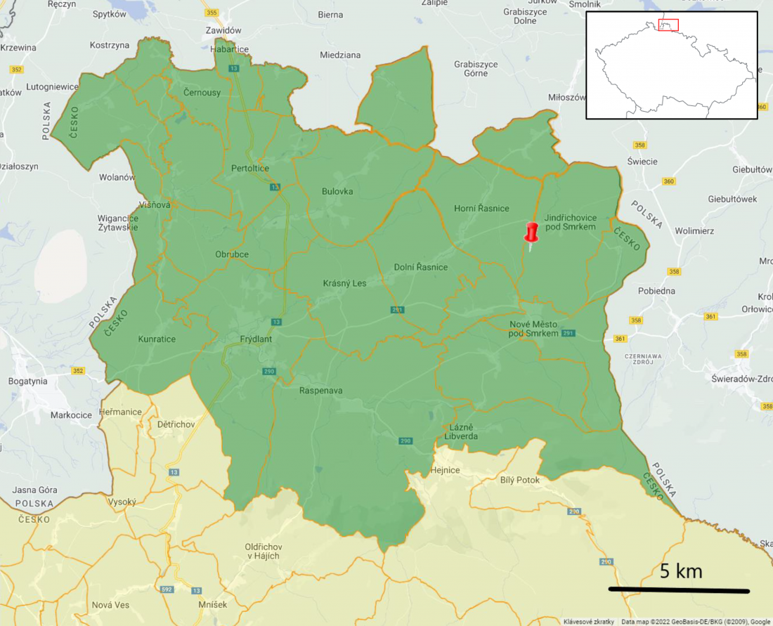 Mapa pásma infekce