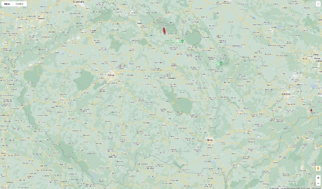 Mapa výskytu hniloby včelího plodu v roce 2022 1