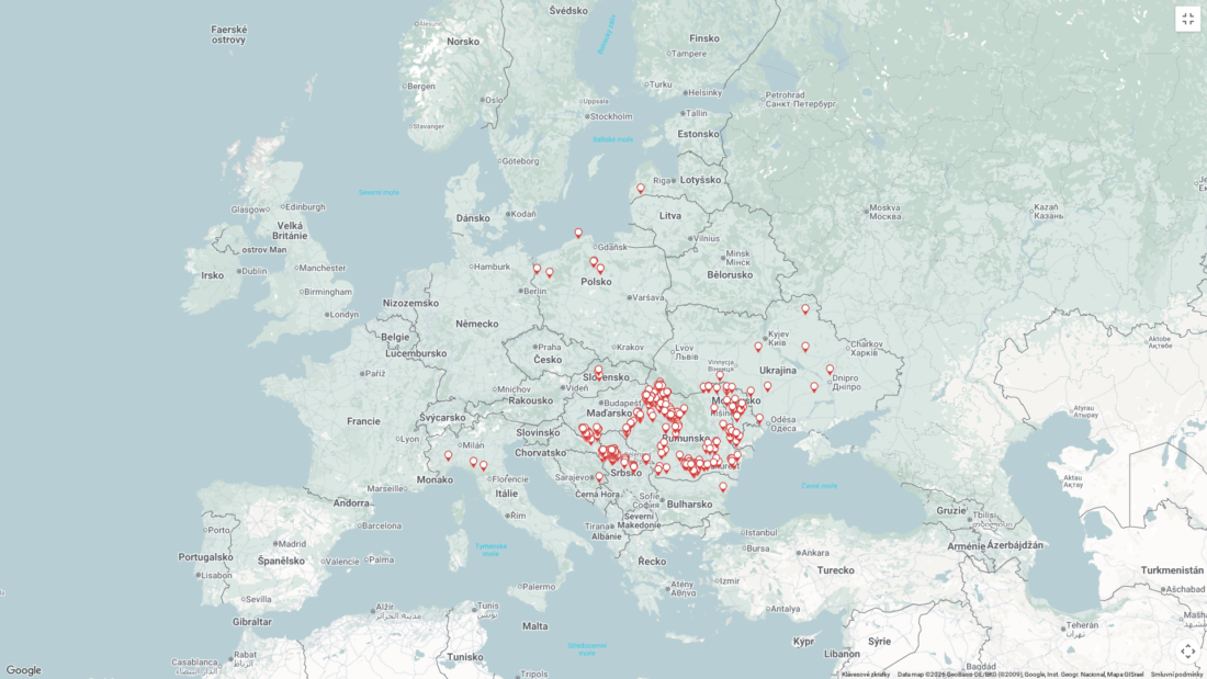 mapa č. 1 AMP u domácích prasat k 7.9.2026