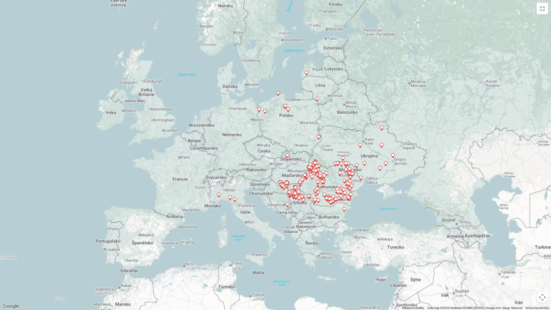 mapa č. 1 AMP u domácích prasat k 13.10.2026